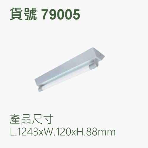 白光山形燈/四呎13W/單管