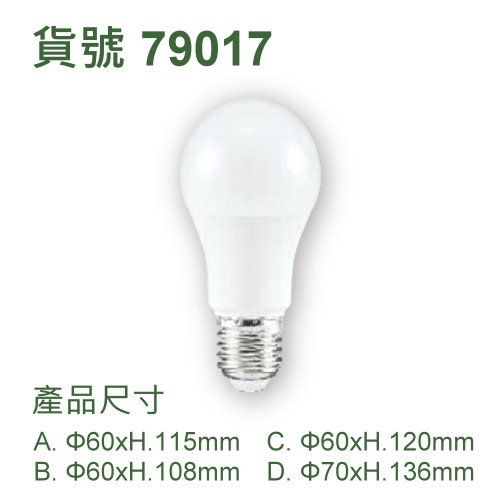 球泡燈 7.5W/9.5W/12W/15W